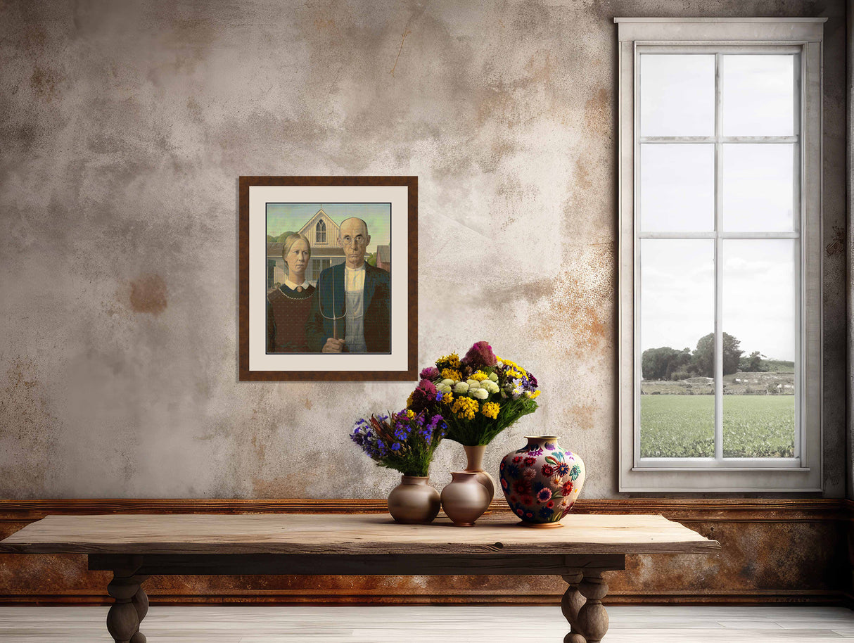 American Gothic Grant Wood Cross Stitch Pattern