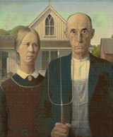 American Gothic Grant Wood Cross Stitch Pattern