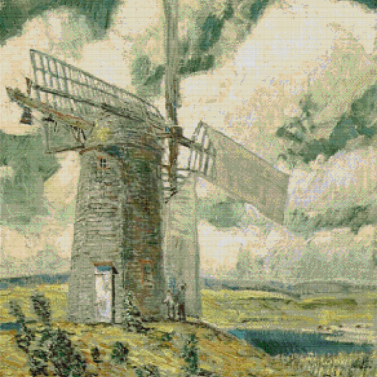 Mill Spring Sail Bending Sail on the Old Mill Cross Stitch Pattern – Craft Hatchery