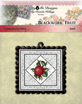 Blackwork Apple Cross Stitch Pattern