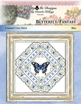 Blue Butterfly Fantasy Cross Stitch Pattern