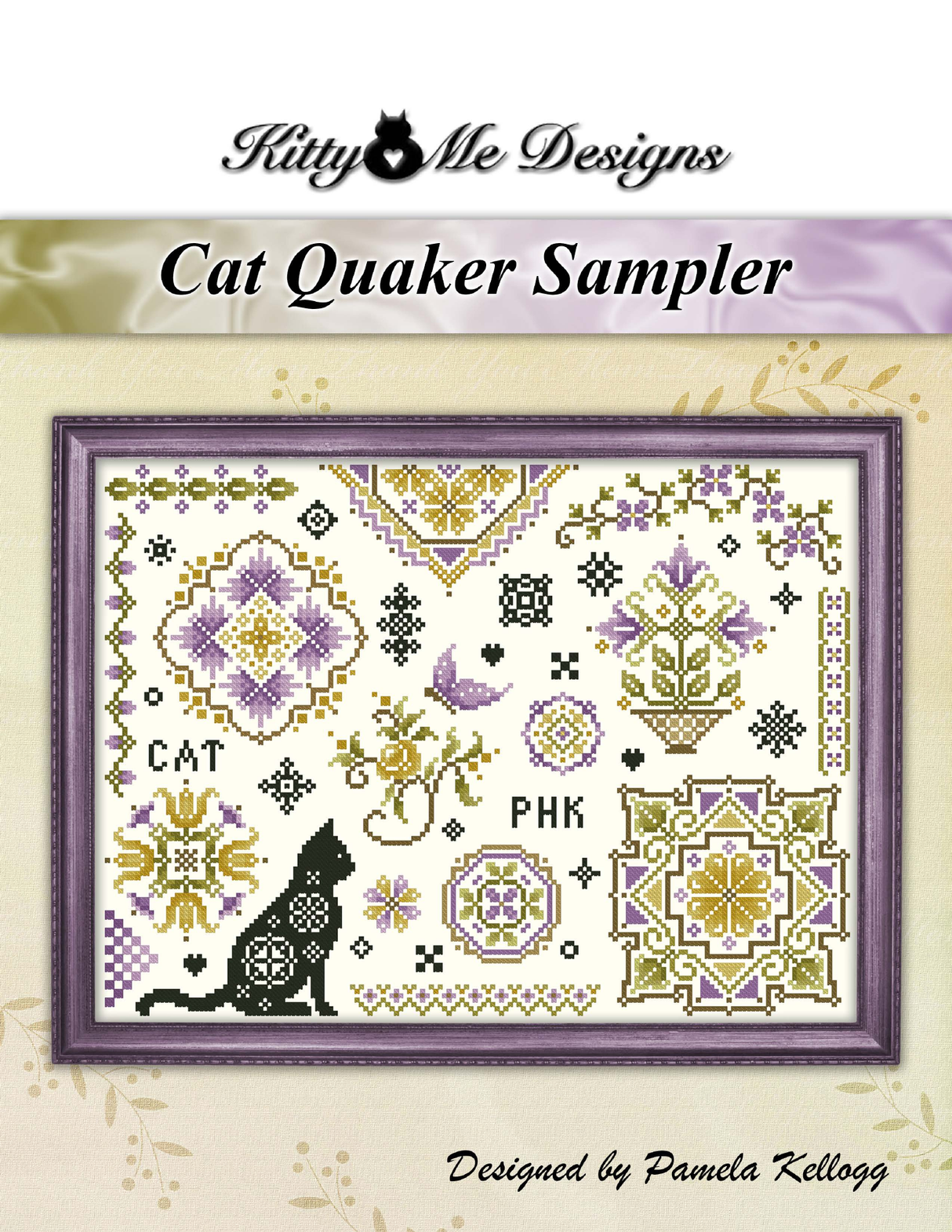 Cat Quaker Sampler Cross Stitch Pattern