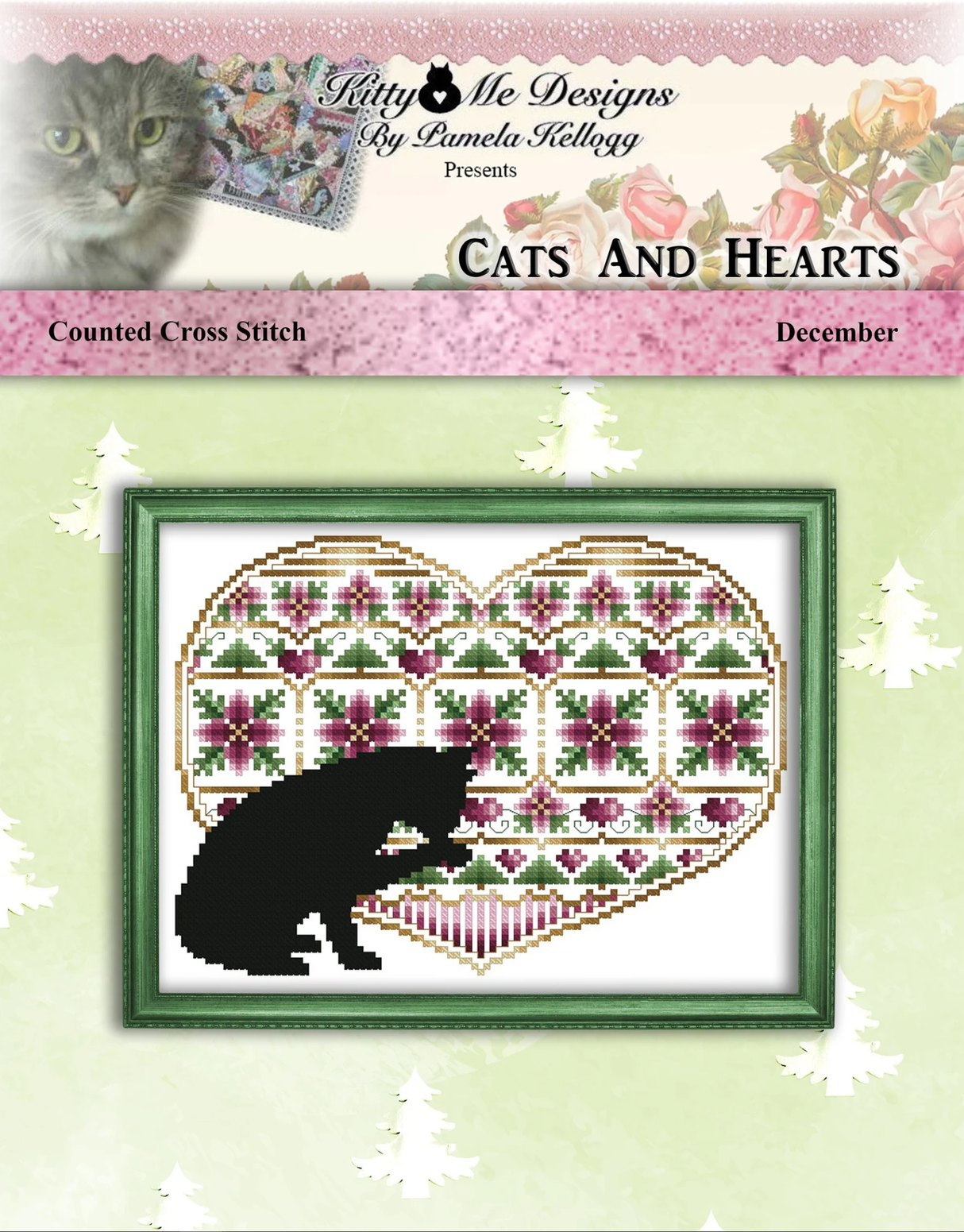 Cats And Hearts December Cross Stitch Pattern