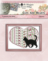 Cats And Hearts February Cross Stitch Pattern