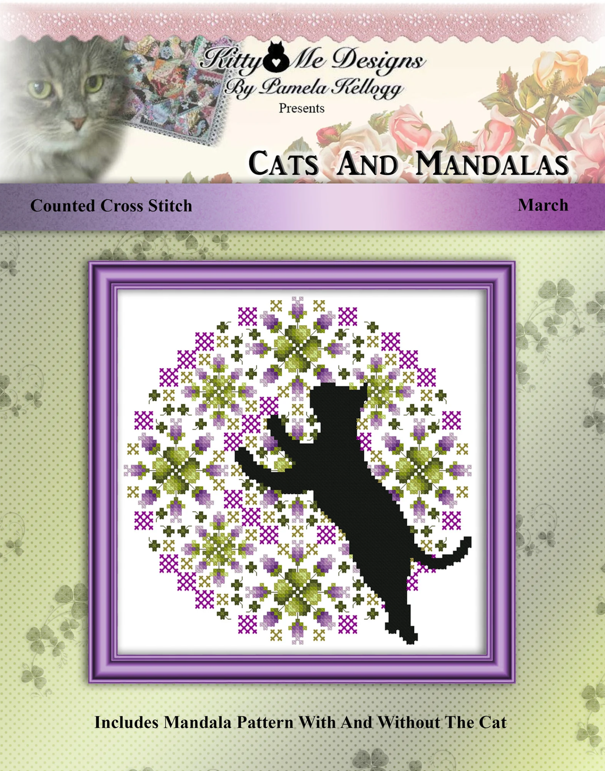 Cats And Mandalas March Cross Stitch Pattern