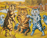 Cats Playing Golf Cross Stitch Pattern