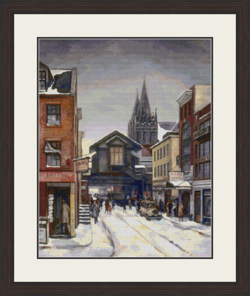 Christopher Street, Greenwich Village - WPA Cross Stitch Pattern