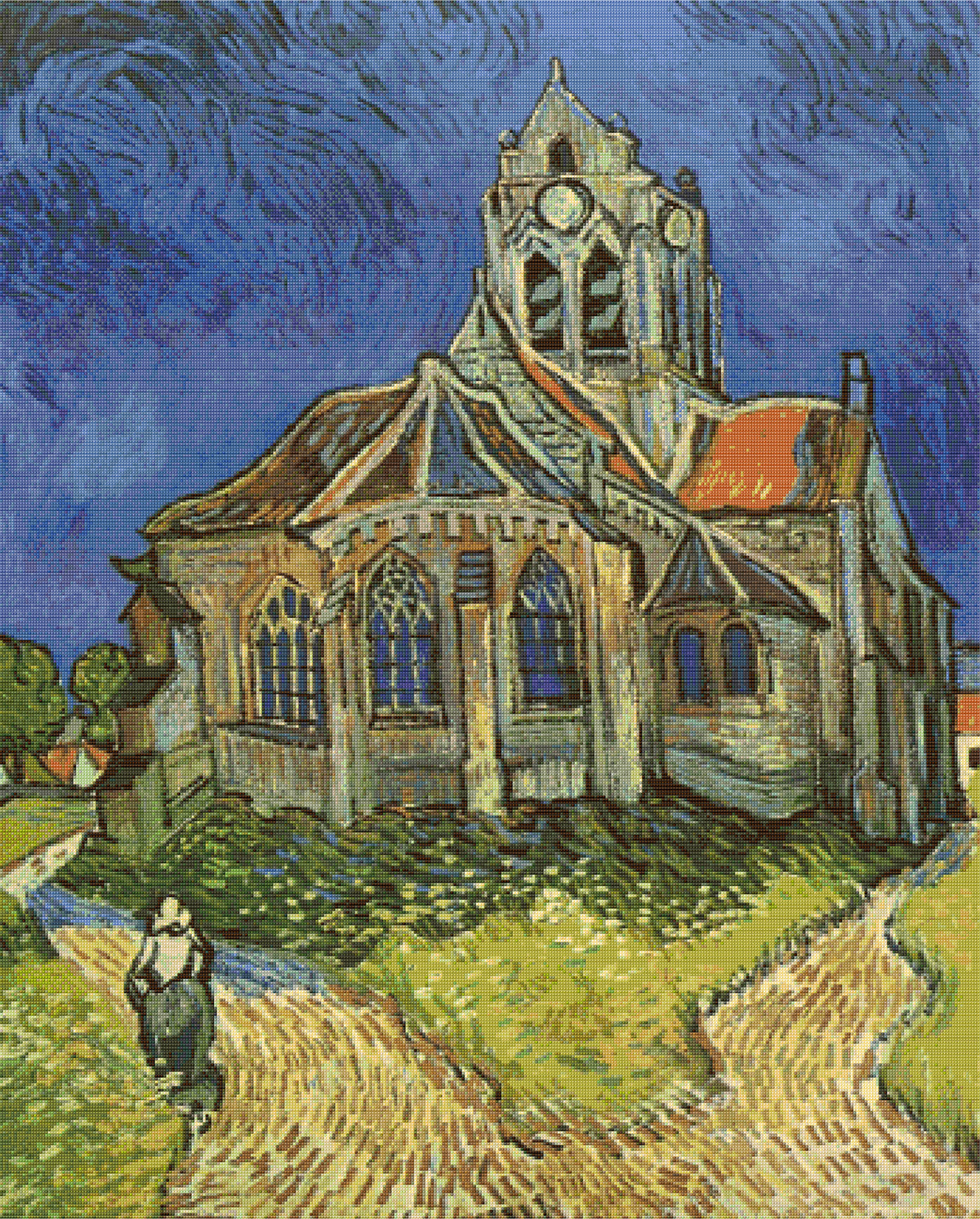 Church at Auvers – van Gogh Cross Stitch Pattern