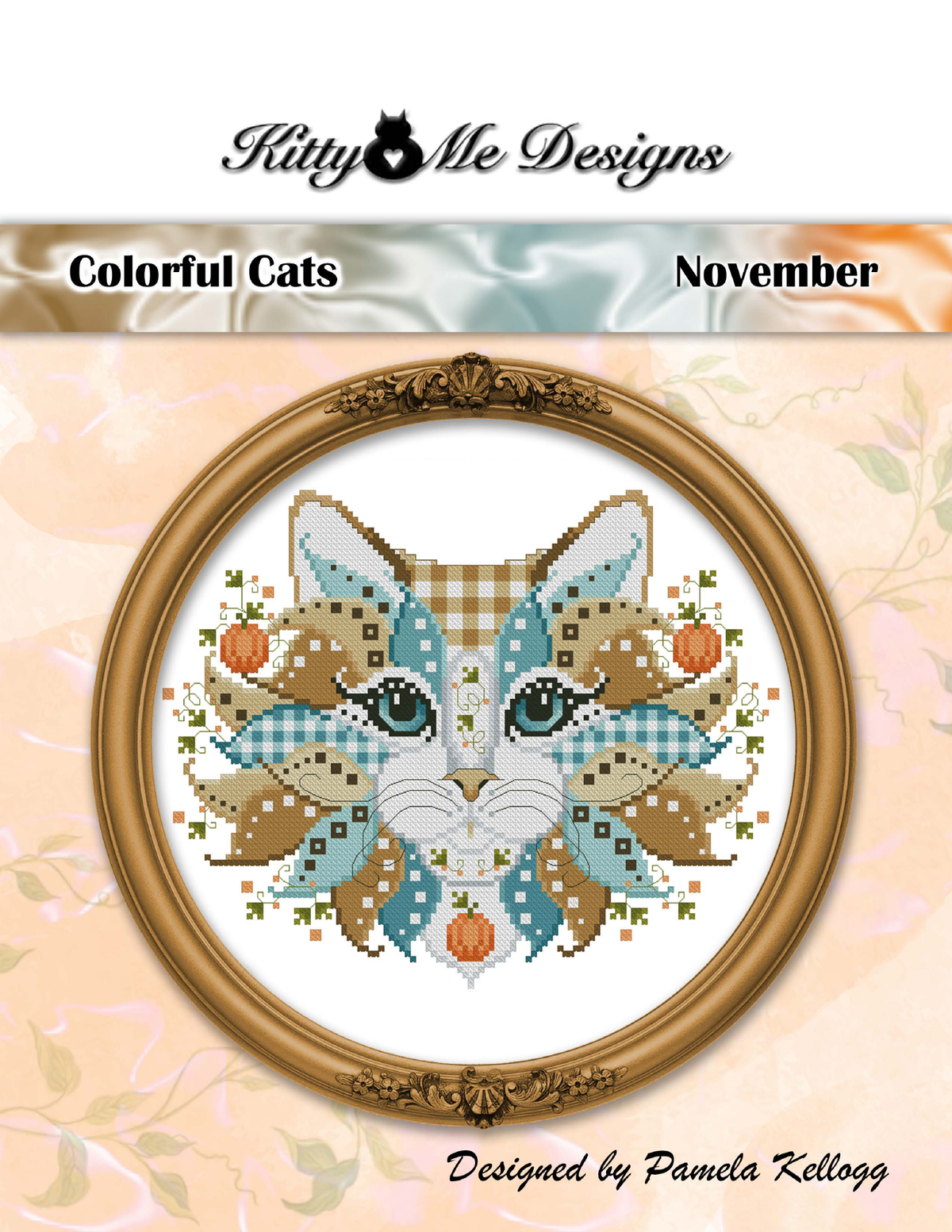 Colorful Cats November Cross Stitch Pattern