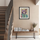 Dapper Collage Cat in Suit Cross Stitch Pattern