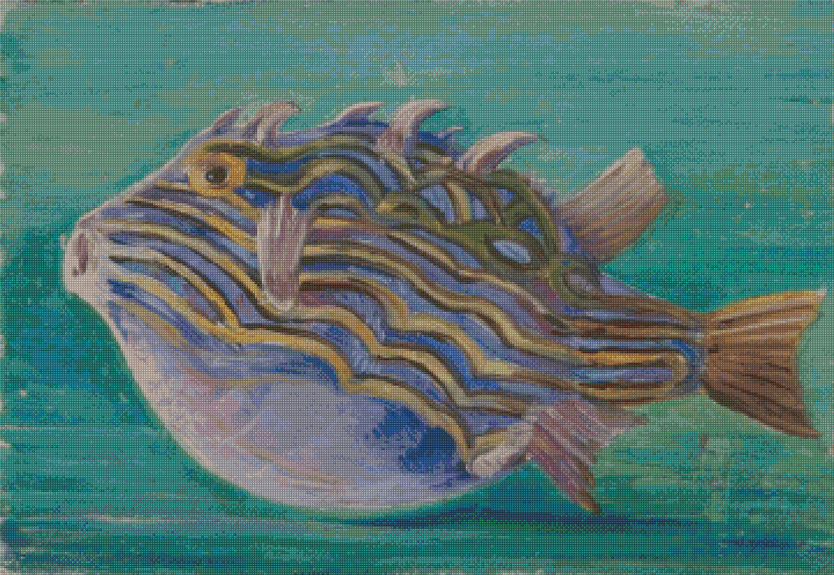 Fish With Crosshatch Pattern Exotic Fish Cross Stitch Pattern – Craft Hatchery