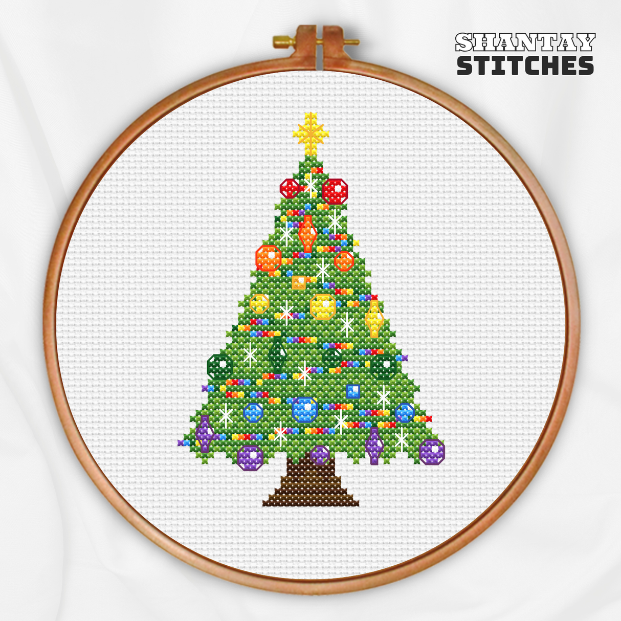 Gay Pride Christmas Tree Cross Stitch Pattern