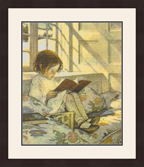 Girl Reading aka Picture Books in Winter - Smith Cross Stitch Pattern