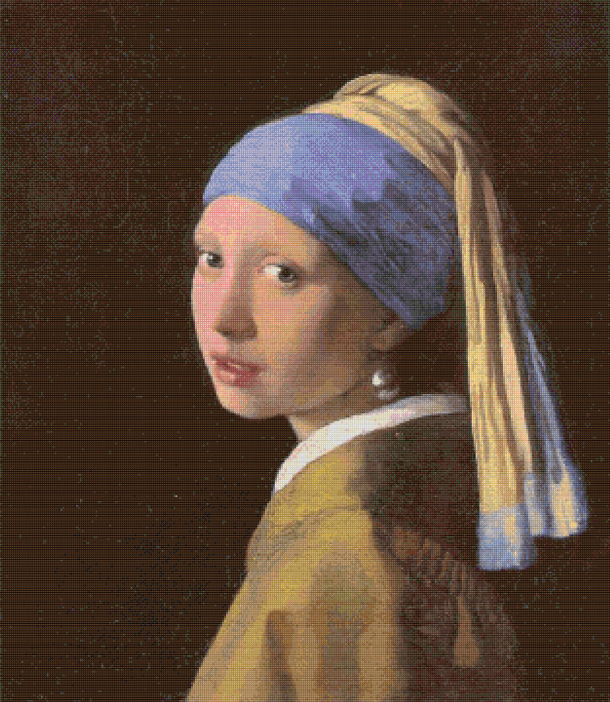 Girl with a Pearl Earring - Vermeer Cross Stitch Pattern