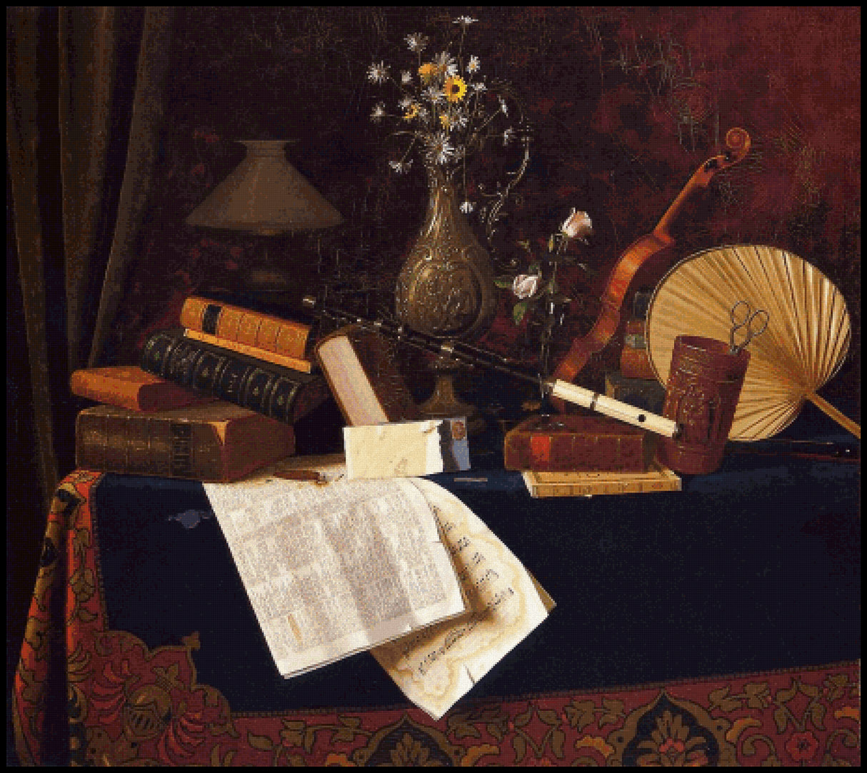Ease William Michael Harnett Cross Stitch Pattern