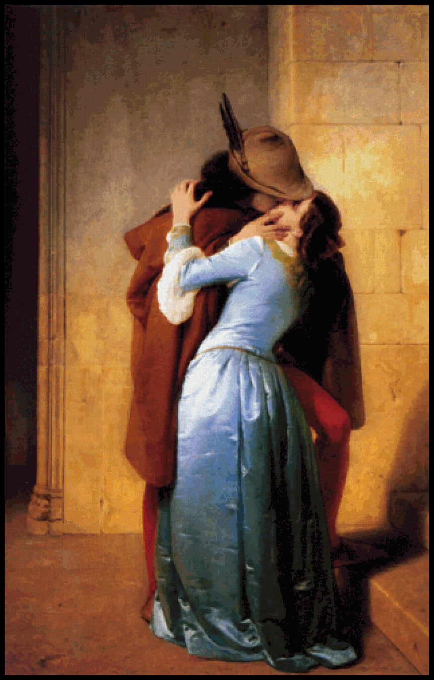 The Kiss Francesco Hayez Cross Stitch Pattern