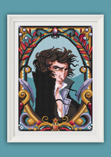Heathcliff Portrait Emily Brontë Wuthering Heights Cross Stitch Pattern