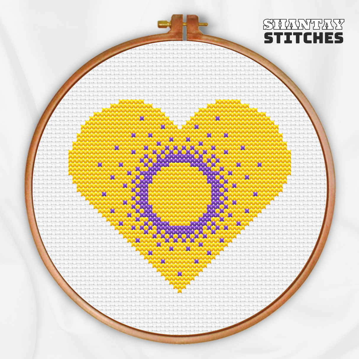 Intersex Pride Heart Cross Stitch Pattern