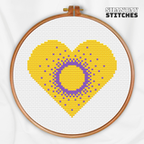 Intersex Pride Heart Cross Stitch Pattern