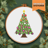 Lesbian Pride Christmas Tree Cross Stitch Pattern