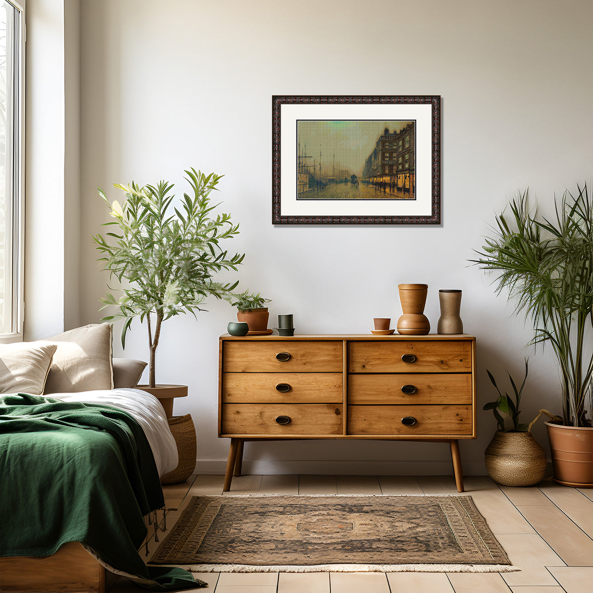 Liverpool Quay by Moonlight Grimshaw Cross Stitch Pattern