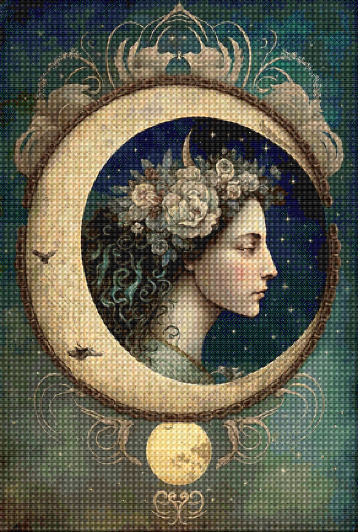 Lunar Goddess Cross Stitch Pattern