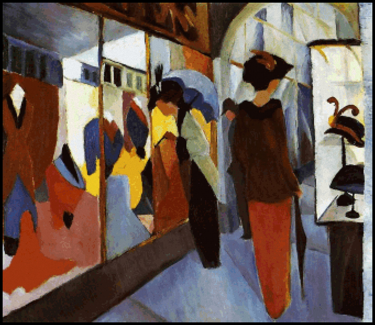 Fashion Shop August Macke Cross Stitch Pattern
