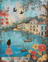 Mediterranean Harbor View Cross Stitch Pattern