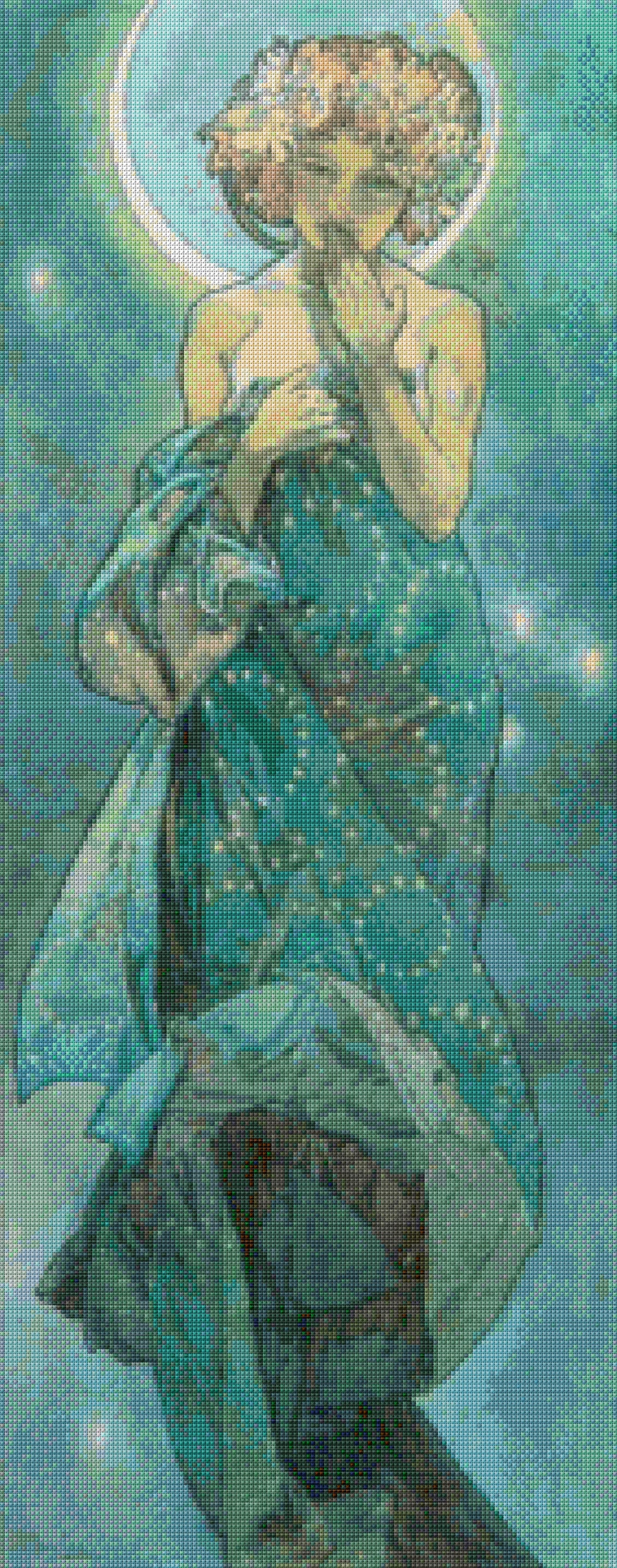Moonlight Mucha Cross Stitch Pattern
