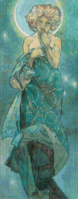 Moonlight Mucha Cross Stitch Pattern
