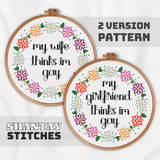 My Girlfriend-Wife Thinks I'm Gay Bundle Cross Stitch Pattern