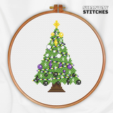 Nonbinary Pride Christmas Tree Cross Stitch Pattern