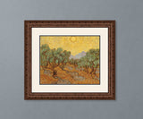 Olive Trees with Yellow Sky and Sun Cross Stitch Pattern