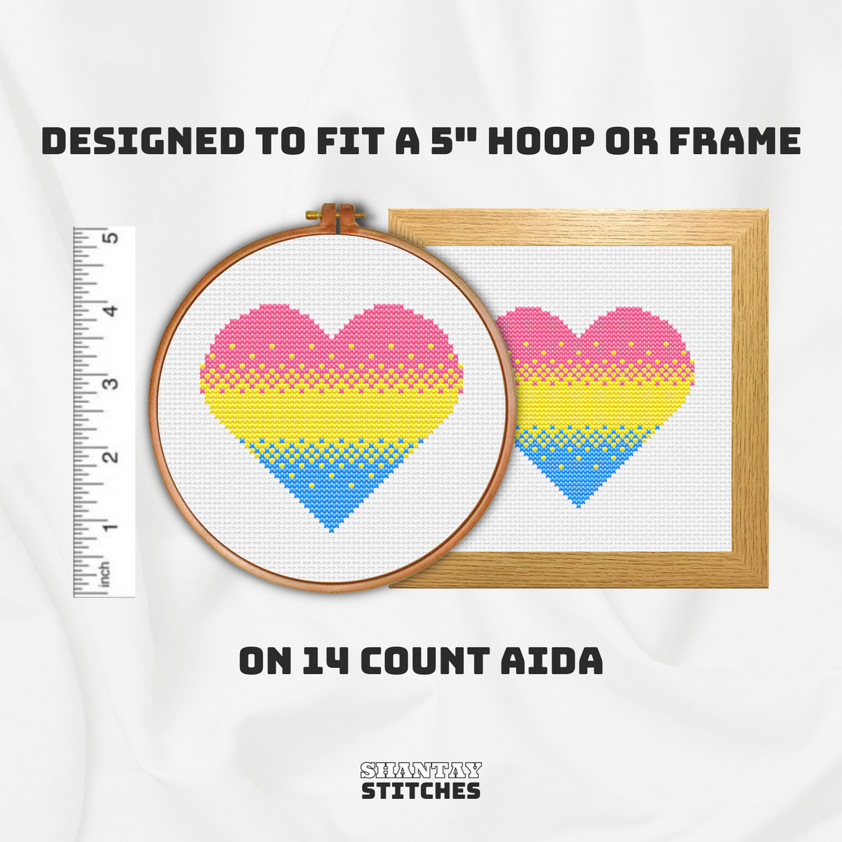 Pan Pride Heart Cross Stitch Pattern