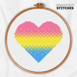 Pan Pride Heart Cross Stitch Pattern