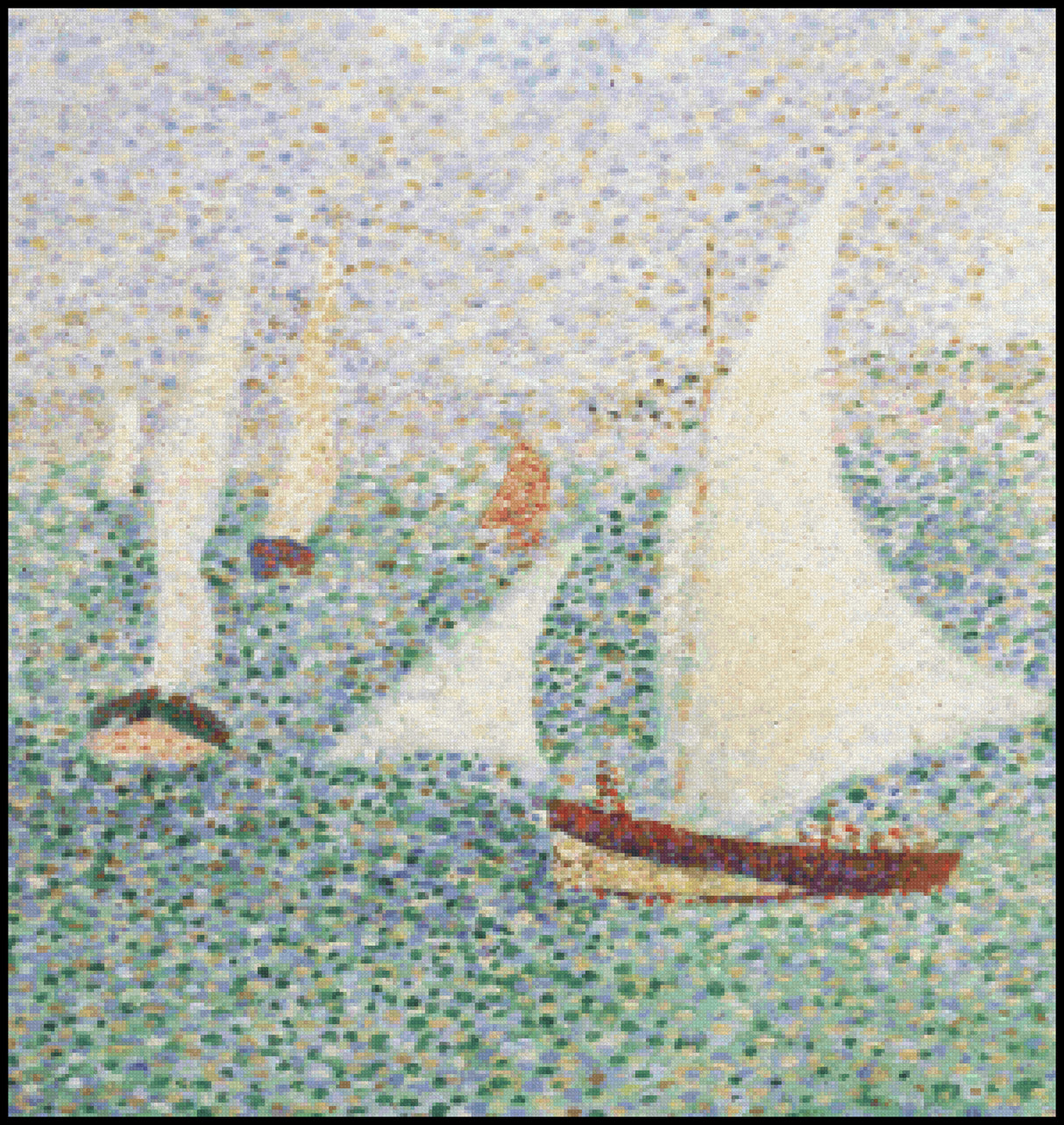 Entrance of the Port at Honfleur (detail) Georges Seurat Cross Stitch Pattern