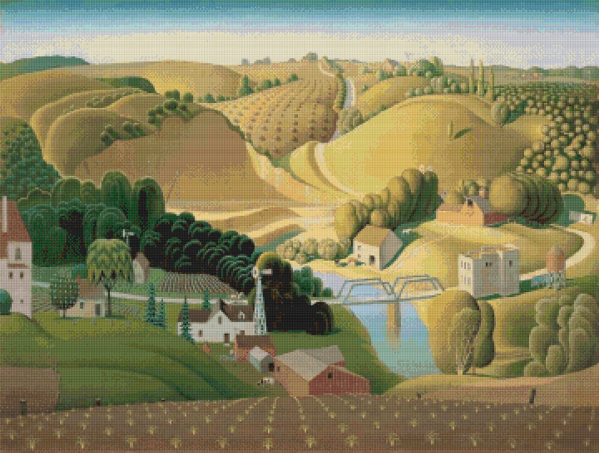 Stone City, Iowa Cross Stitch Pattern