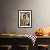 Striped Halloween Gothic Girl Cross Stitch Pattern