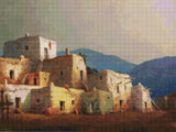 Taos Pueblo Sparks Cross Stitch Pattern