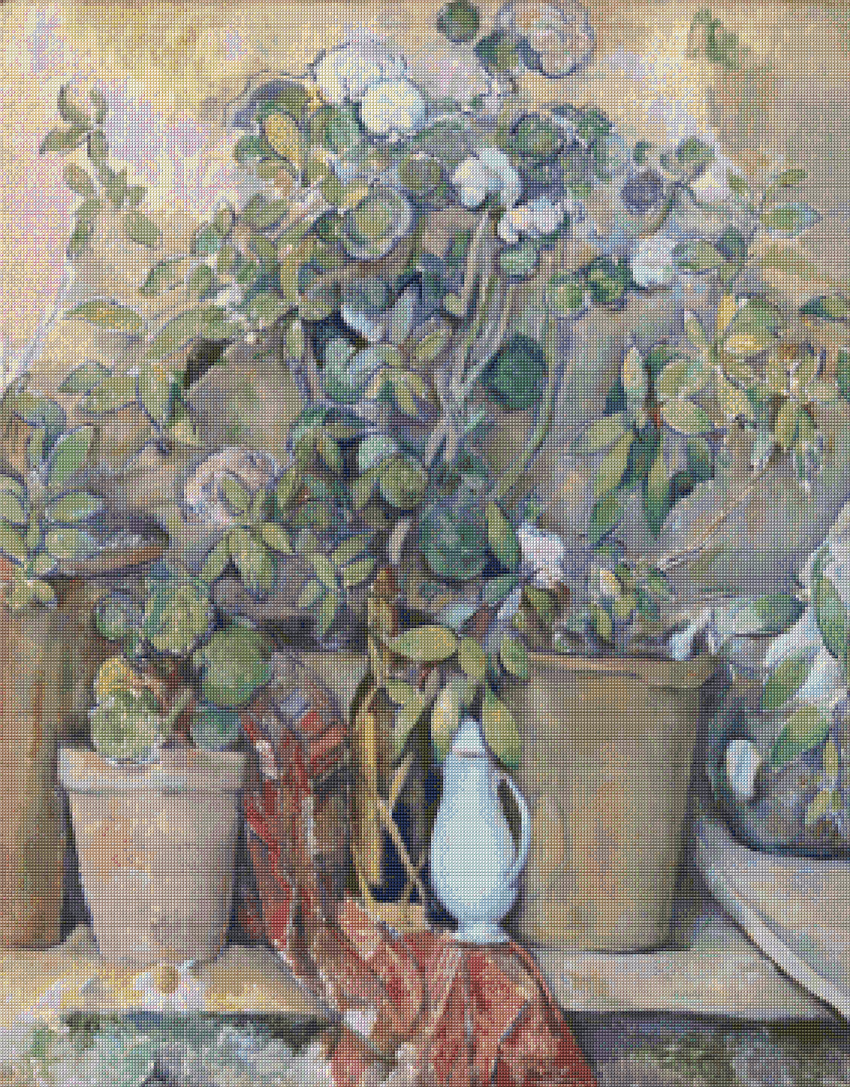 Terracotta Pots and Flowers – Cezanne Cross Stitch Pattern