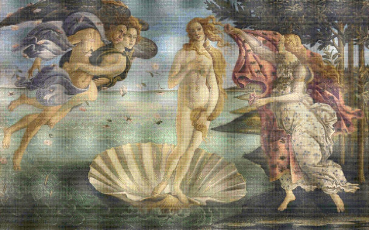 The Birth of Venus Botticelli Cross Stitch Pattern