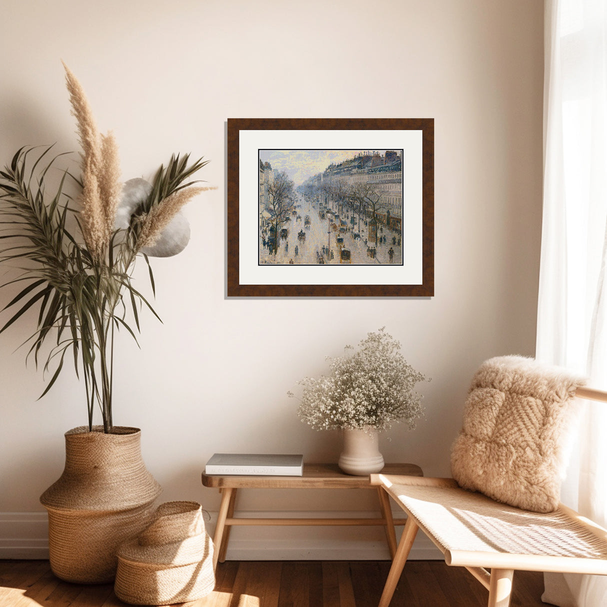 The Boulevard Montmartre on a Winter Morning Pissarro Cross Stitch Pattern