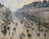 The Boulevard Montmartre on a Winter Morning Pissarro Cross Stitch Pattern