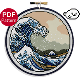 Hokusai – Great Wave of Kanagawa Cross Stitch Pattern