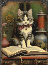 The Literary Victorian Cat Cross Stitch Pattern