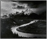 The Tetons -- Snake River - Ansel Adams Cross Stitch Pattern