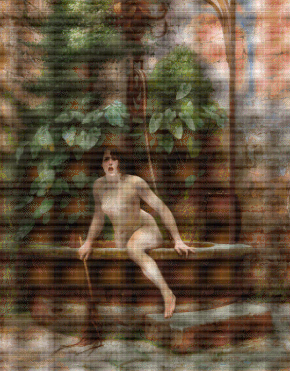 Truth Coming Out of Her Well to Shame Mankind Gerome Cross Stitch Pattern