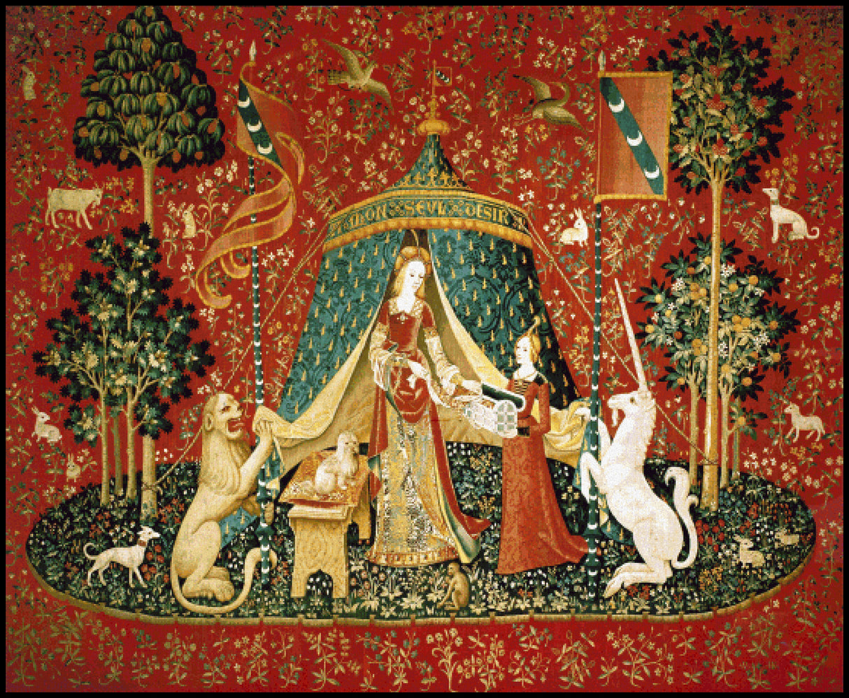 Lady with Unicorn A Mon Seul Desir (smaller) Cross Stitch Pattern
