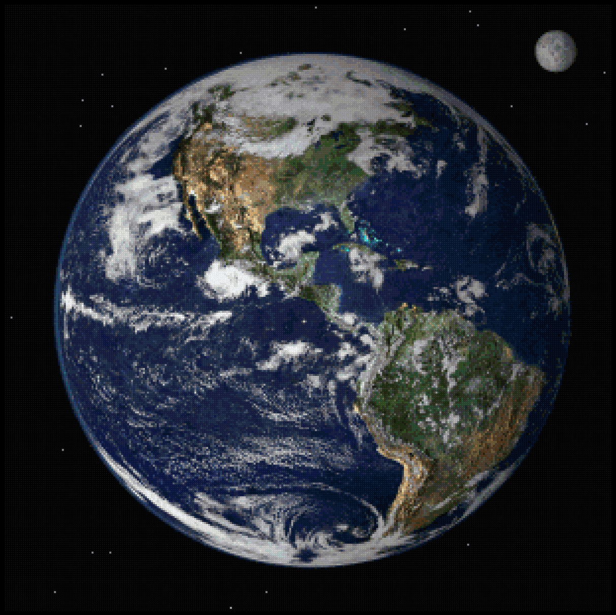 Earth from Space Cross Stitch Pattern