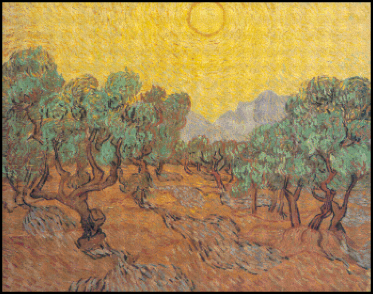 Olive Fields Cross Stitch Pattern